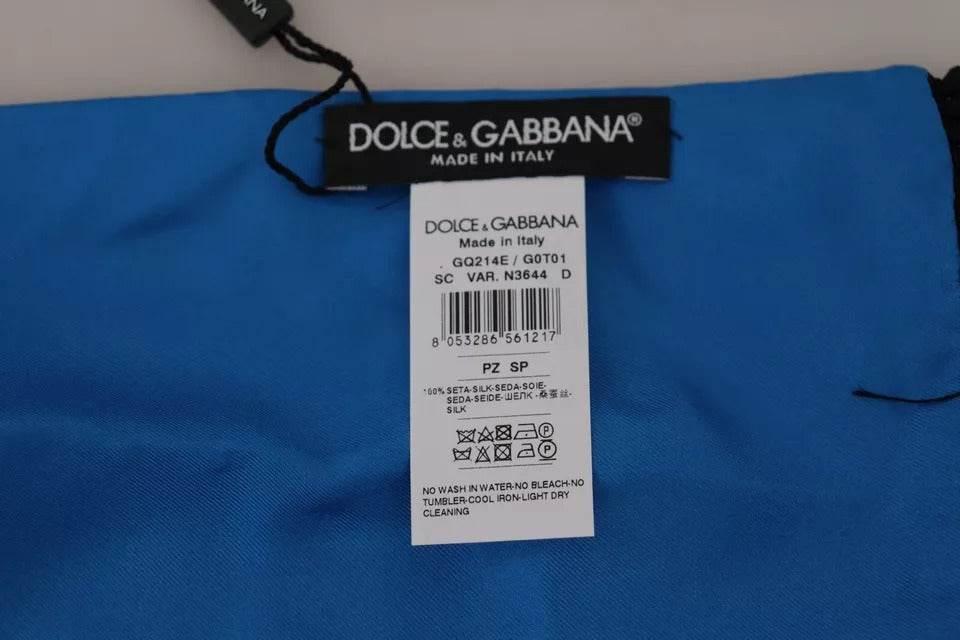 Dolce & Gabbana Royal Blue Scarf Neck Wrap Shawl Silk Scarf - Hilstor