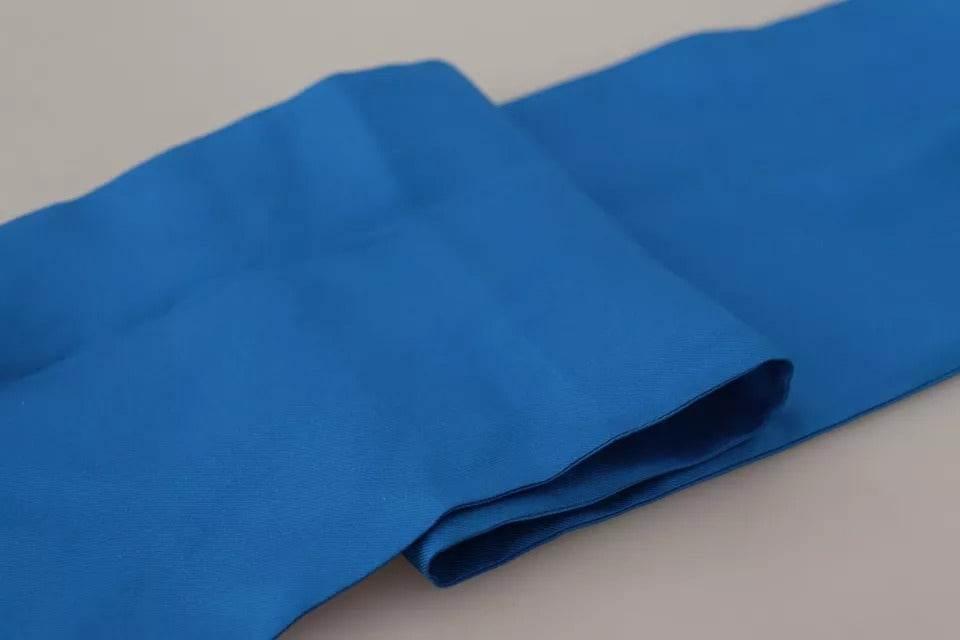 Dolce & Gabbana Royal Blue Scarf Neck Wrap Shawl Silk Scarf - Hilstor