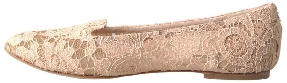 Dolce & Gabbana Beige Floral Lace Loafers Flats Shoes - Hilstor