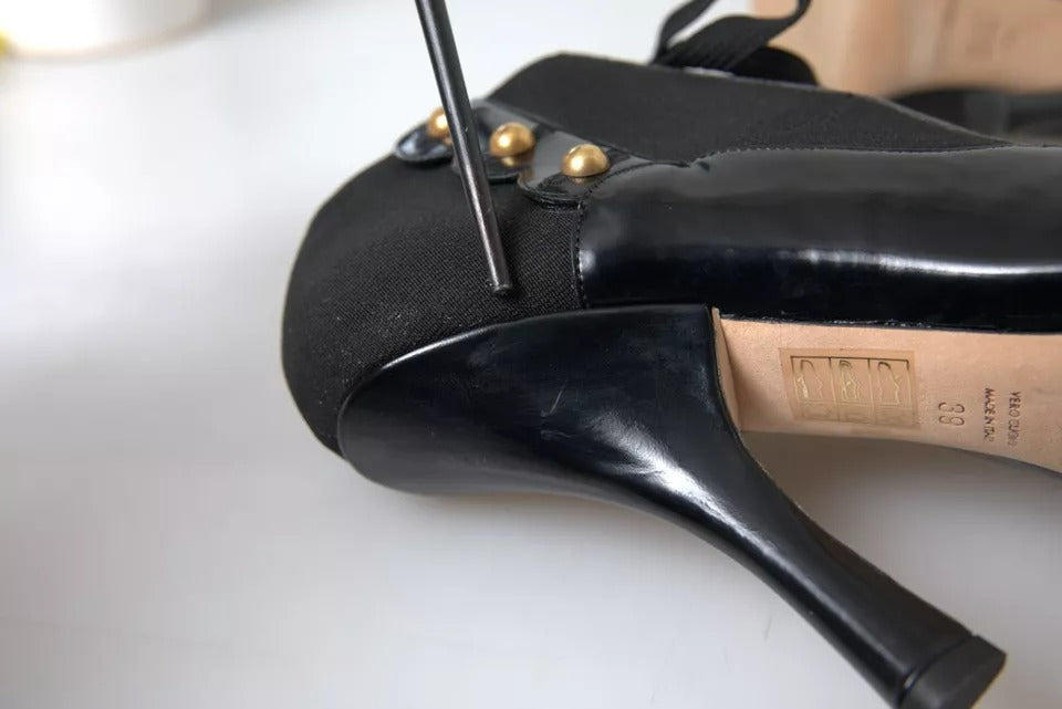 Dolce & Gabbana Black Jersey Stretch Ankle Boots Shoes