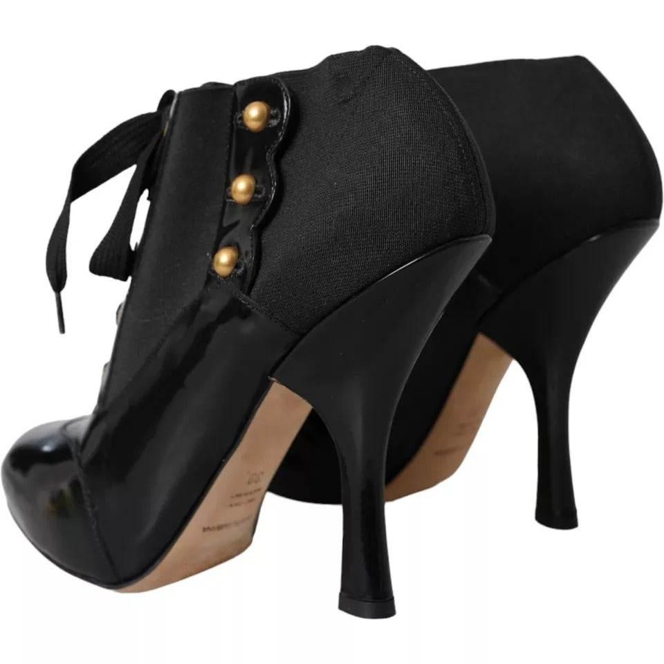 Dolce & Gabbana Black Jersey Stretch Ankle Boots Shoes - Hilstor