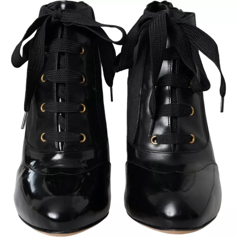 Dolce & Gabbana Black Jersey Stretch Ankle Boots Shoes - Hilstor