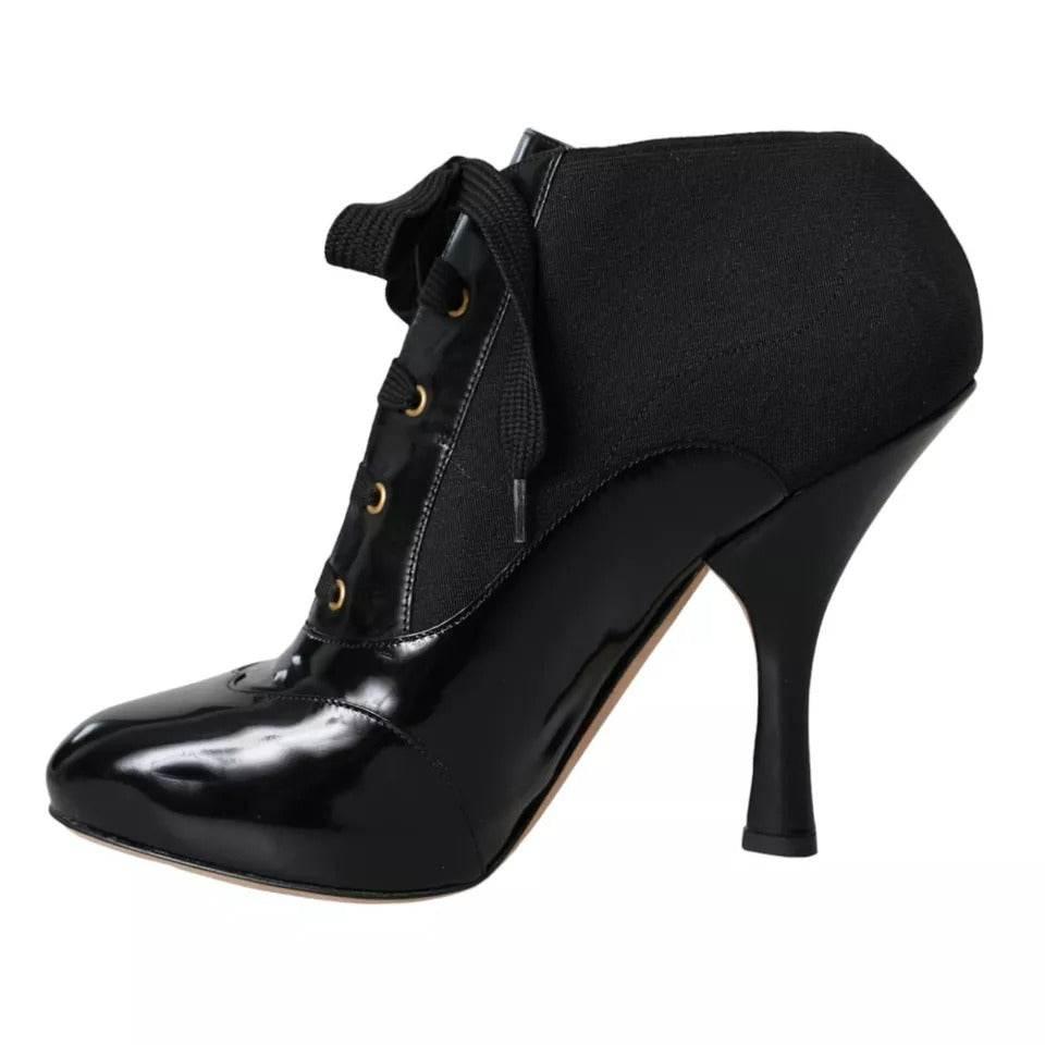 Dolce & Gabbana Black Jersey Stretch Ankle Boots Shoes - Hilstor