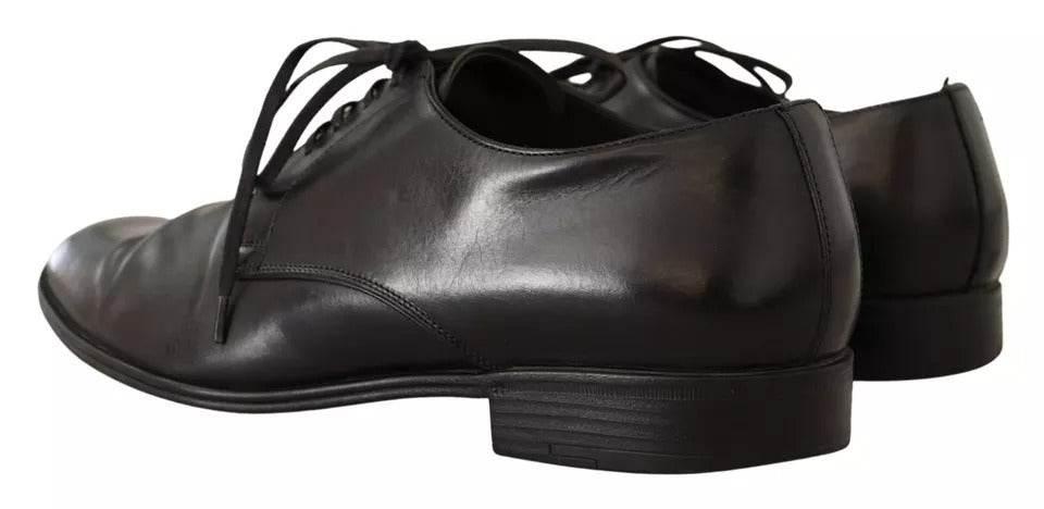 Dolce & Gabbana Black Leather Derby Dress Formal Shoes - Hilstor