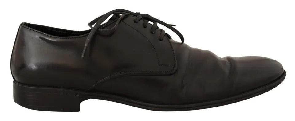 Dolce & Gabbana Black Leather Derby Dress Formal Shoes - Hilstor