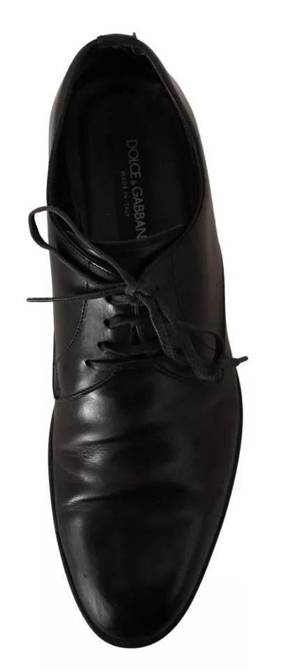 Dolce & Gabbana Black Leather Derby Dress Formal Shoes - Hilstor