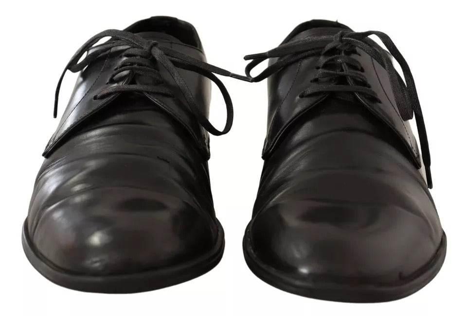 Dolce & Gabbana Black Leather Derby Dress Formal Shoes - Hilstor