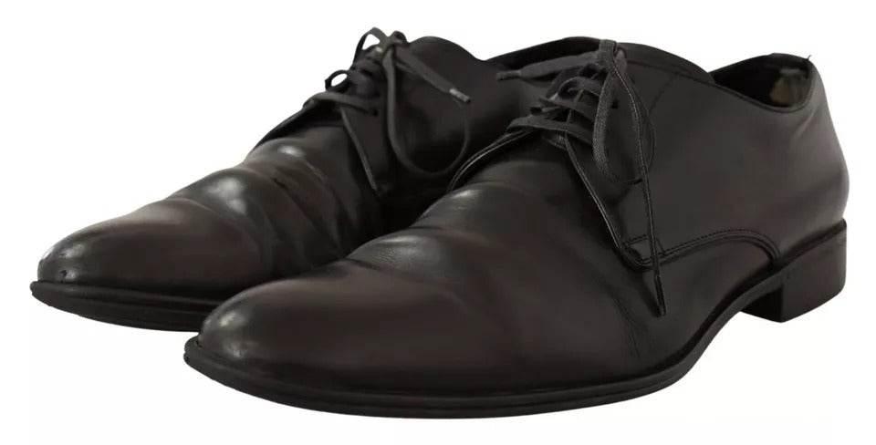 Dolce & Gabbana Black Leather Derby Dress Formal Shoes - Hilstor