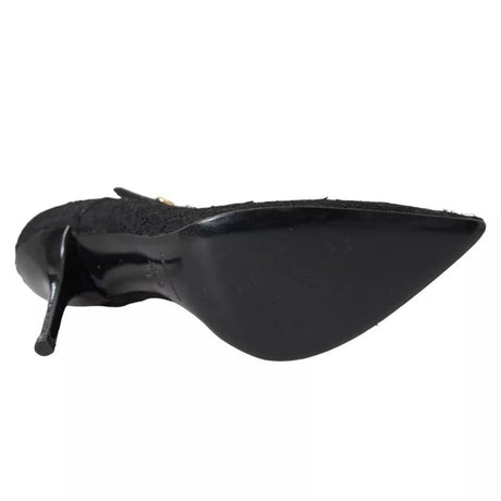 Dolce & Gabbana Black Tulle Stretch Boots Pumps Shoes - Hilstor