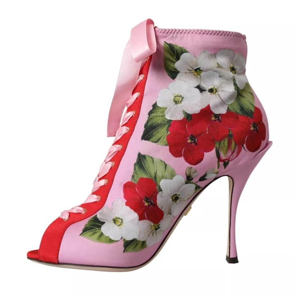 Dolce & Gabbana Multicolor Jersey Stretch Boots Open Toes Heels Shoes - Hilstor