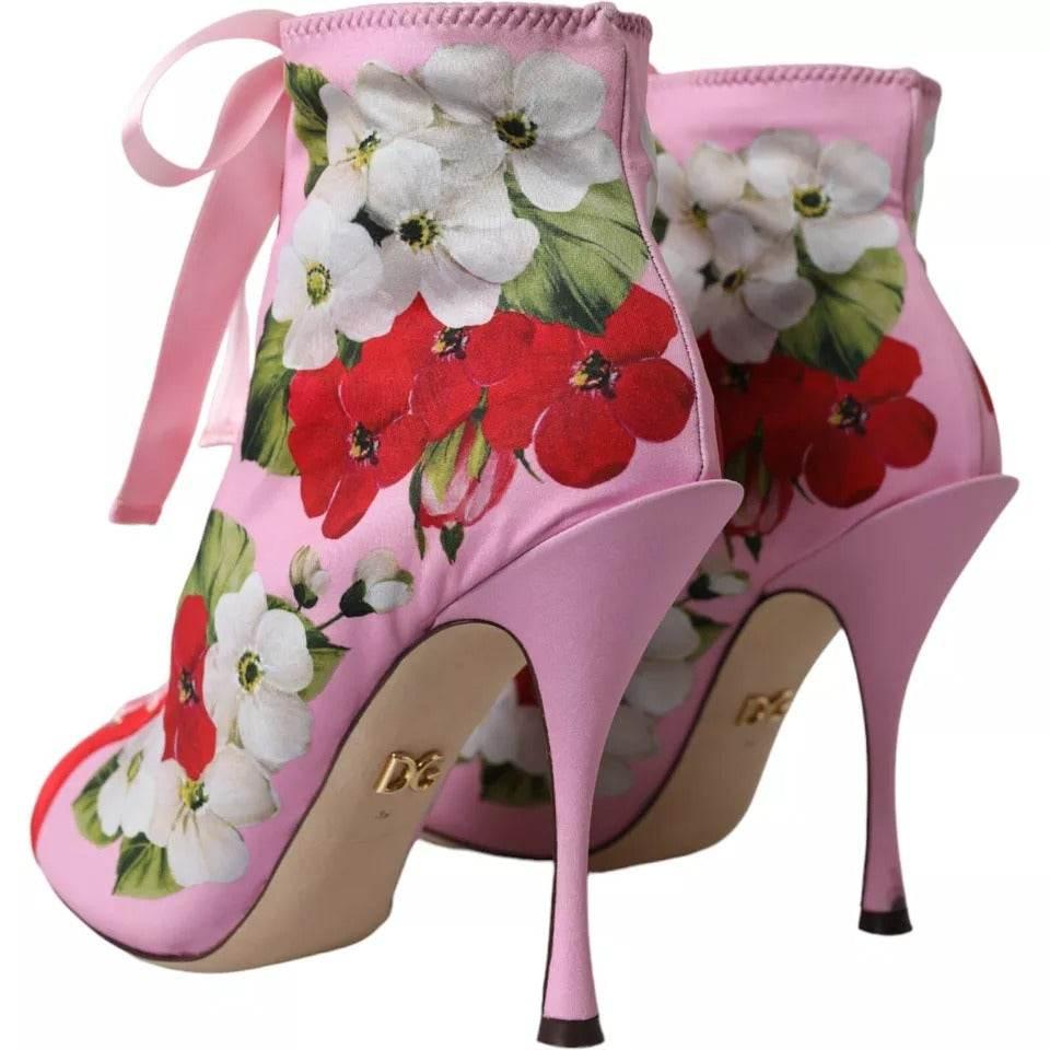 Dolce & Gabbana Multicolor Jersey Stretch Boots Open Toes Heels Shoes - Hilstor