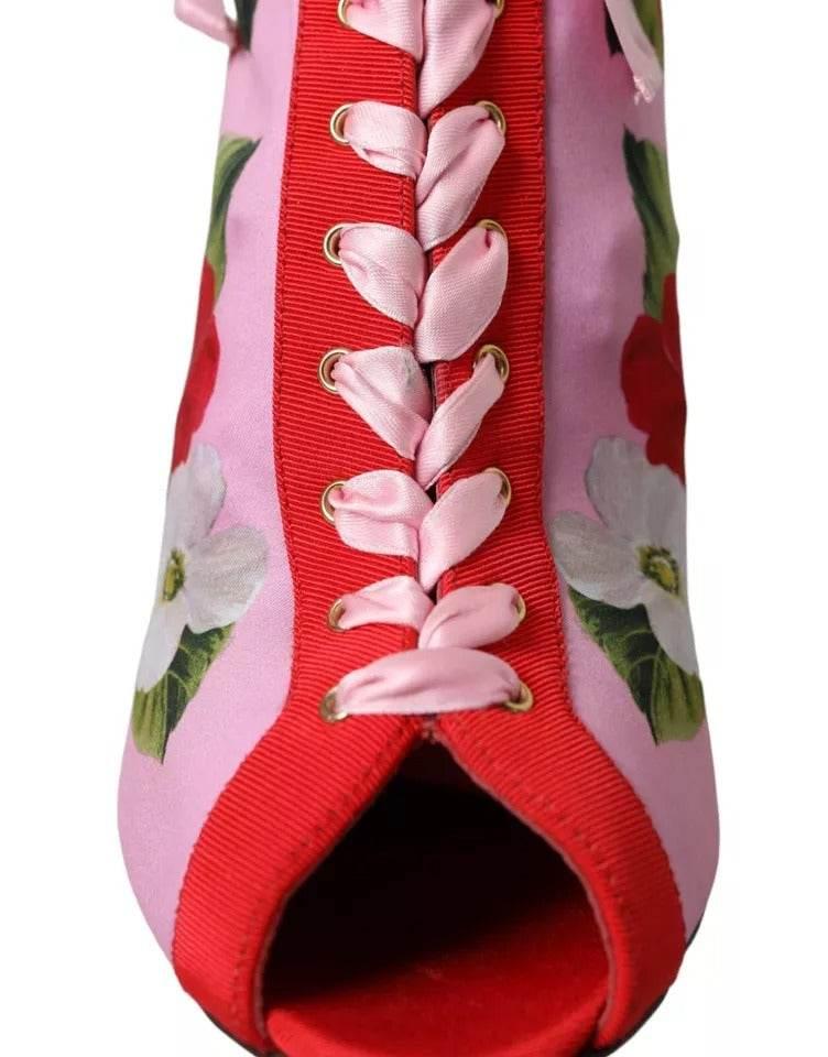 Dolce & Gabbana Multicolor Jersey Stretch Boots Open Toes Heels Shoes - Hilstor