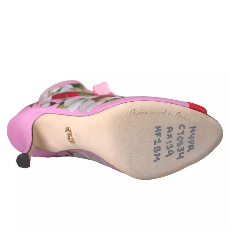 Dolce & Gabbana Multicolor Jersey Stretch Boots Open Toes Heels Shoes - Hilstor