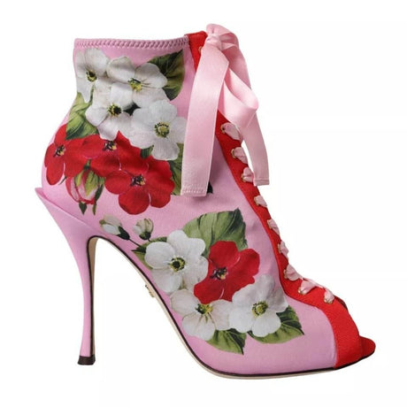 Dolce & Gabbana Multicolor Jersey Stretch Boots Open Toes Heels Shoes - Hilstor