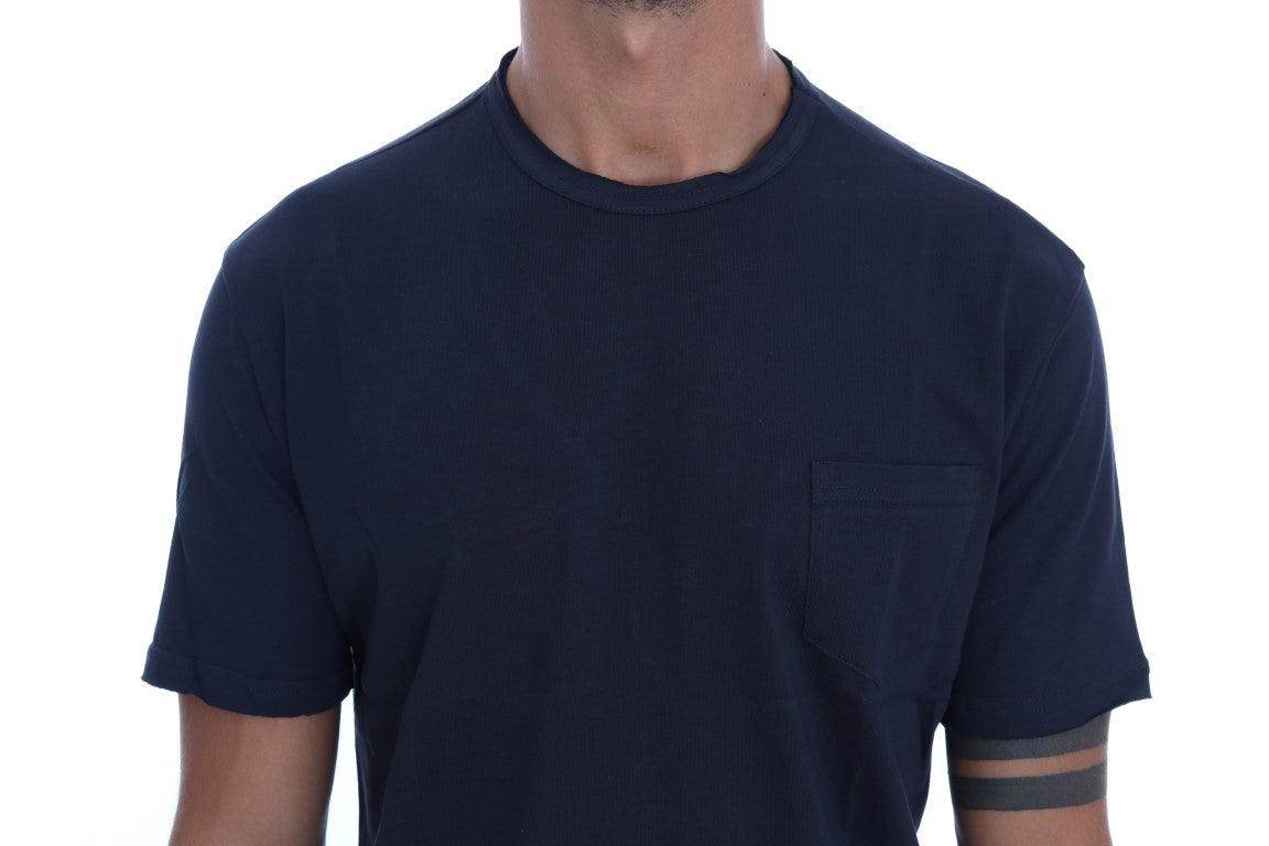 Daniele Alessandrini Blue Cotton Crewneck T-Shirt - Hilstor
