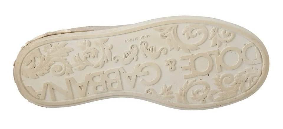 Dolce & Gabbana White Portofino Mother Of Pearl Sneakers Casual Shoes - Hilstor