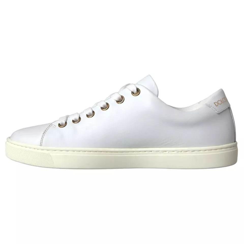 Dolce & Gabbana White Portofino Sacred Heart Sneakers Women Shoes - Hilstor