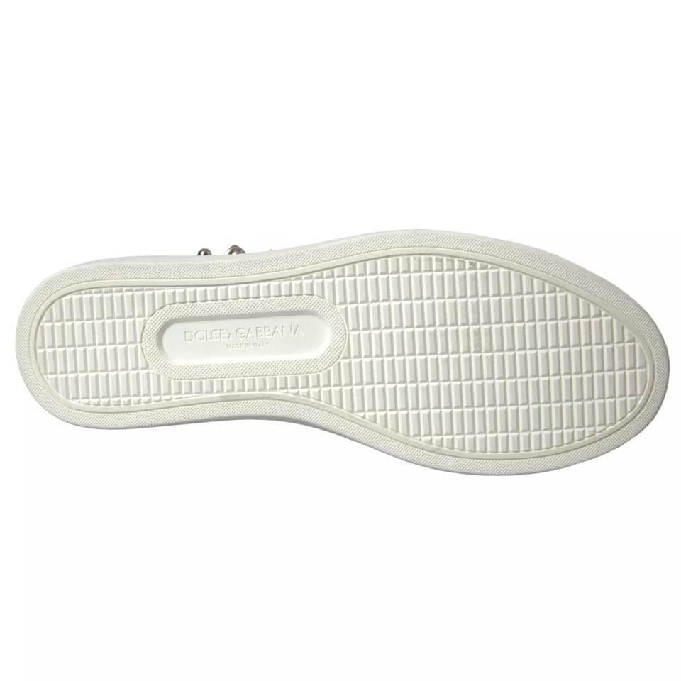 Dolce & Gabbana White Portofino Sacred Heart Sneakers Women Shoes - Hilstor