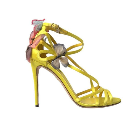 Dolce & Gabbana Yellow Butterfly Applique Sandals Shoes - Hilstor