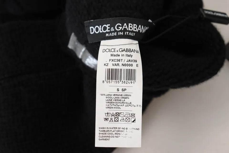 Dolce & Gabbana Black Wool Knit Calf Long Women Accessory Socks - Hilstor