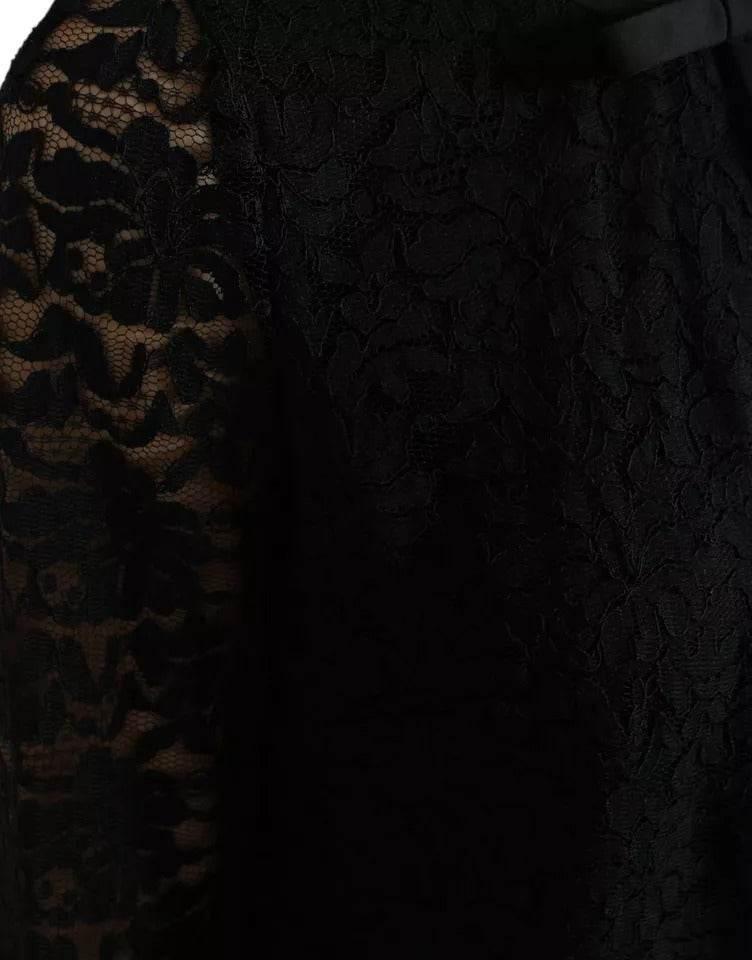 Dolce & Gabbana Black Floral Lace Blouse T-shirt Staff Top - Hilstor