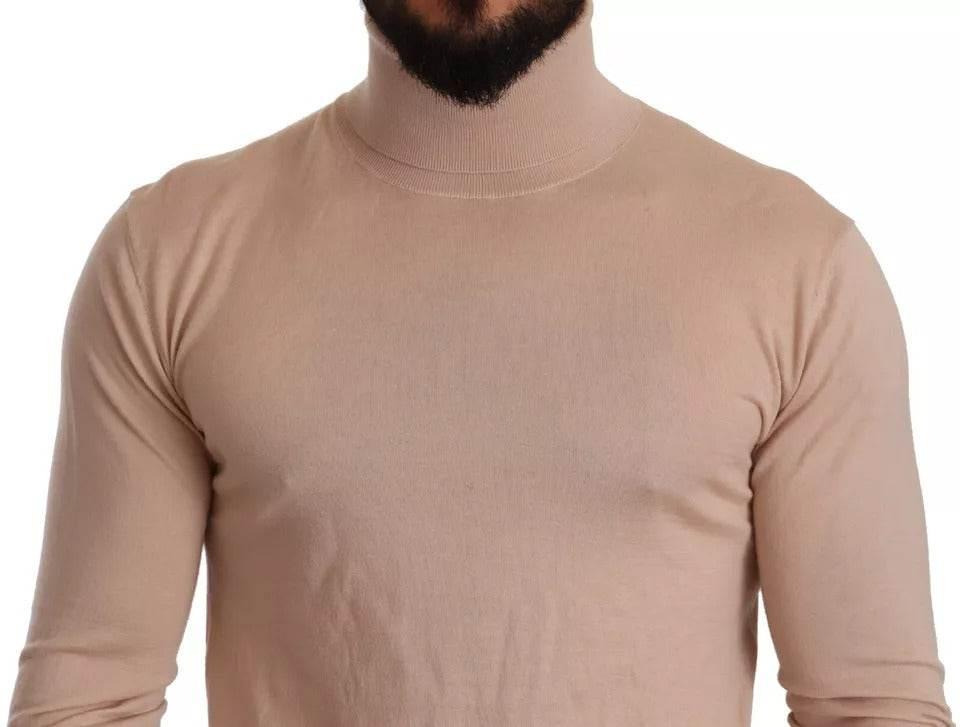 Dolce & Gabbana Beige Cashmere Turtleneck Pullover Sweater - Hilstor