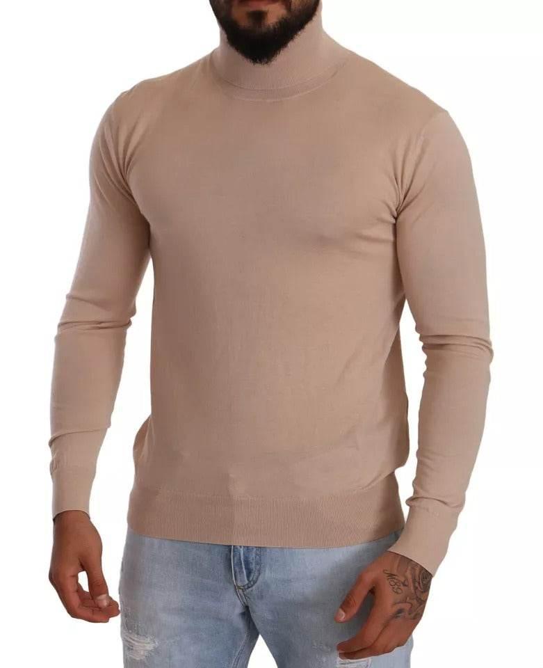 Dolce & Gabbana Beige Cashmere Turtleneck Pullover Sweater - Hilstor