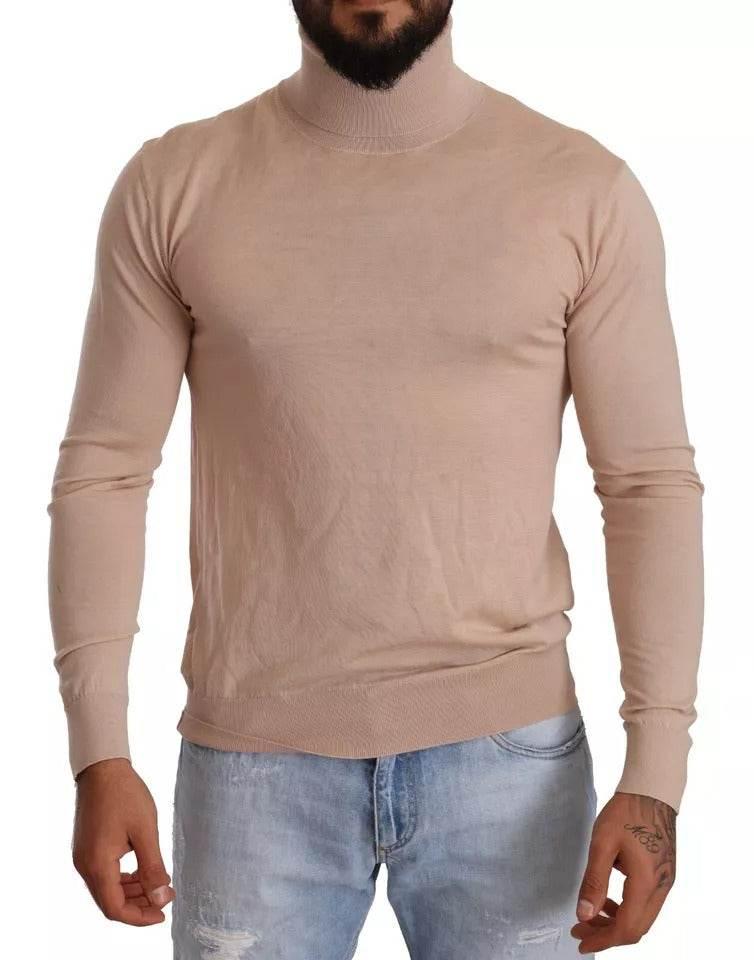 Dolce & Gabbana Beige Cashmere Turtleneck Pullover Sweater - Hilstor
