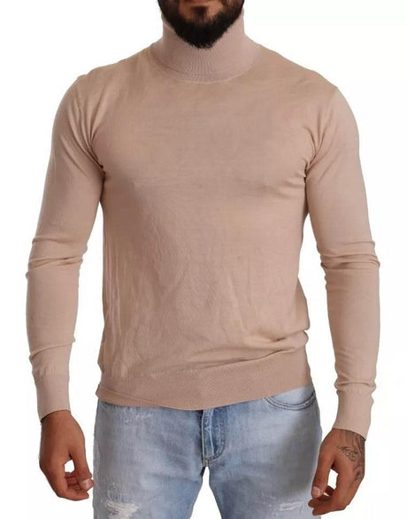 Dolce & Gabbana Beige Cashmere Turtleneck Pullover Sweater - Hilstor