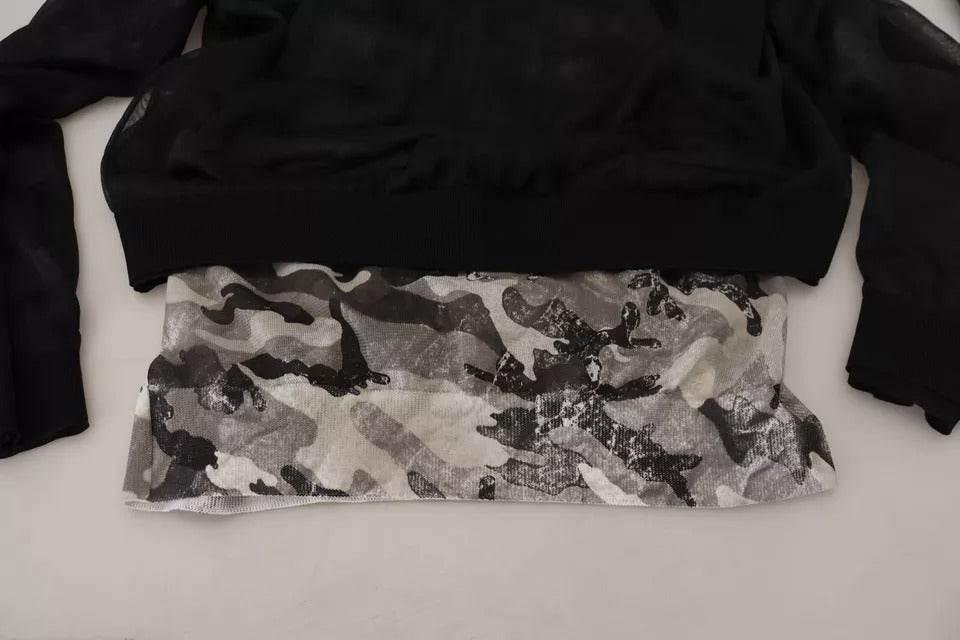 Dolce & Gabbana Black Polyester Crewneck Pullover Sweater - Hilstor