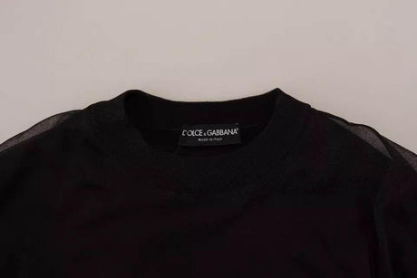 Dolce & Gabbana Black Polyester Logo Men Pullover Sweater - Hilstor