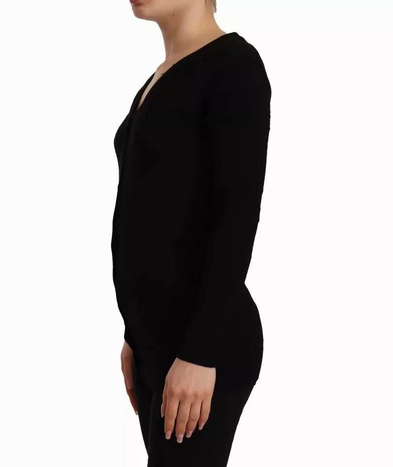 Dolce & Gabbana Black Wool Knit Button Down Cardigan Sweater - Hilstor