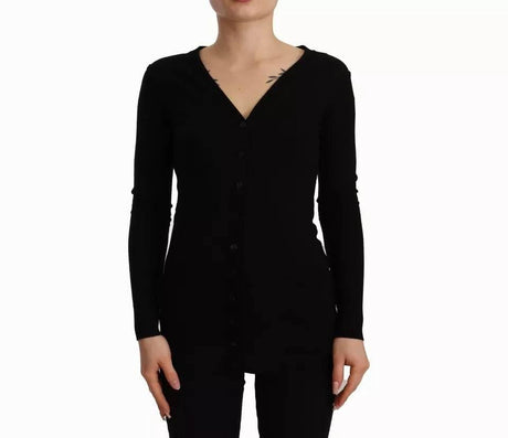 Dolce & Gabbana Black Wool Knit Button Down Cardigan Sweater - Hilstor