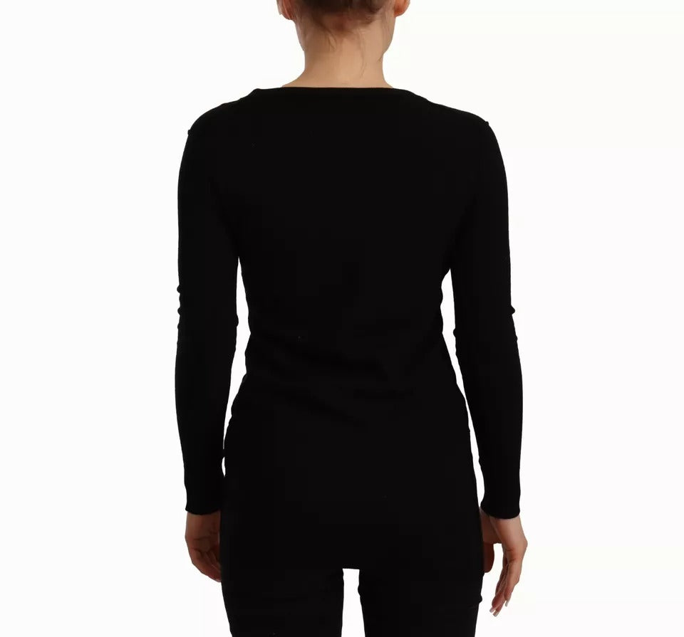 Dolce &amp; Gabbana sort uldstrik Button Down cardigantrøje