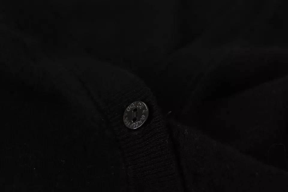 Dolce & Gabbana Black Wool Knit Button Down Cardigan Sweater - Hilstor