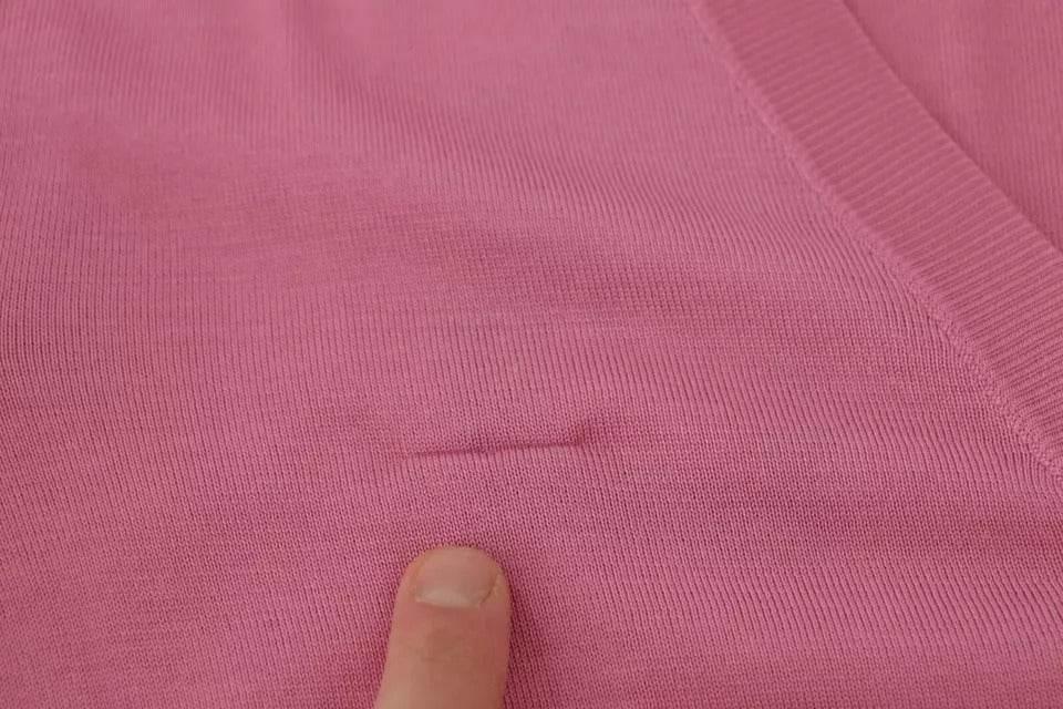 Dolce & Gabbana Pink 100% Silk Button Down Cardigan Sweater - Hilstor