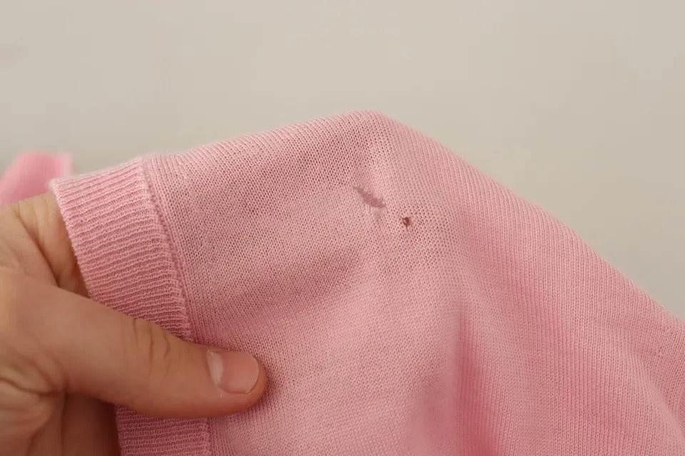 Dolce & Gabbana Pink V-neck Women Pullover Cashmere Sweater - Hilstor