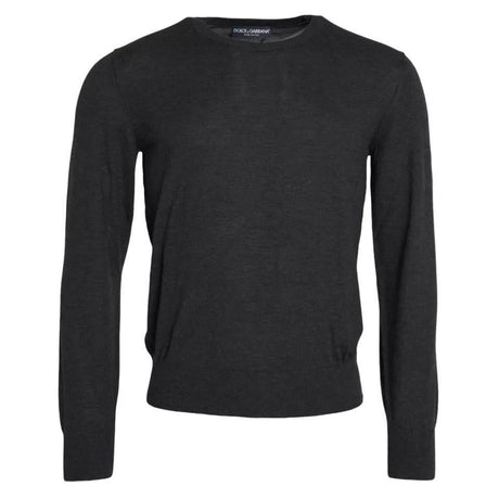 Dolce & Gabbana Dark Gray Cashmere Crewneck Pullover Sweater - Hilstor