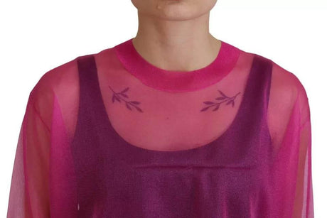Dolce & Gabbana Fuchsia Polyester Crewneck Pullover Sweater - Hilstor