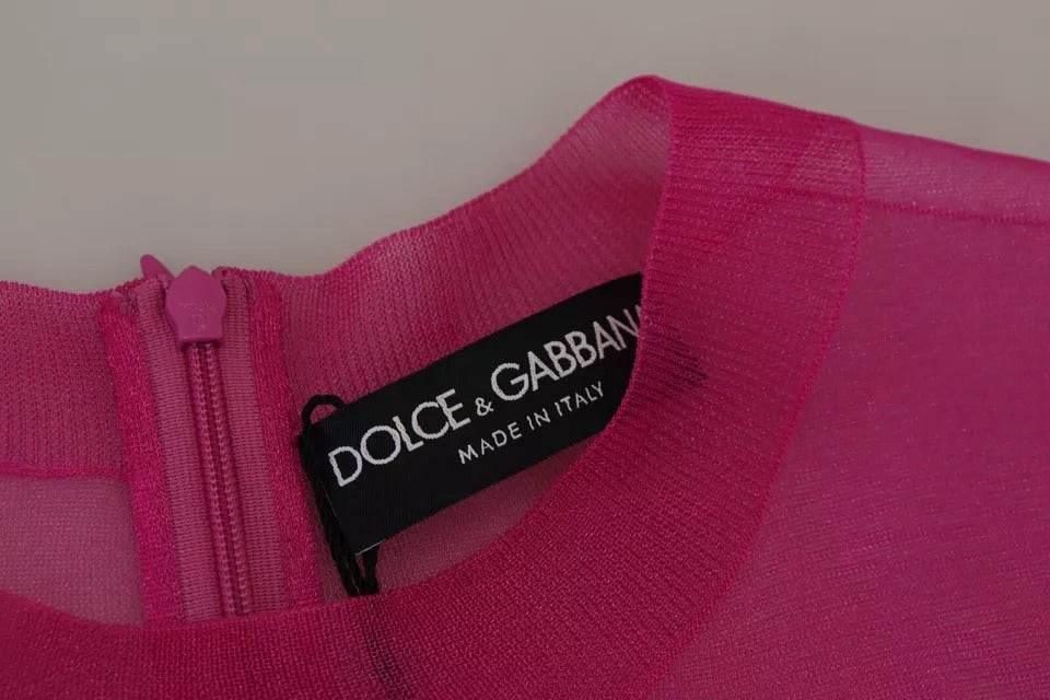 Dolce & Gabbana Fuchsia Polyester Crewneck Pullover Sweater - Hilstor