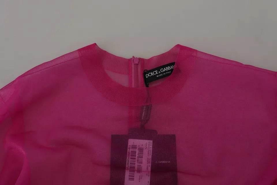 Dolce & Gabbana Fuchsia Polyester Crewneck Pullover Sweater - Hilstor