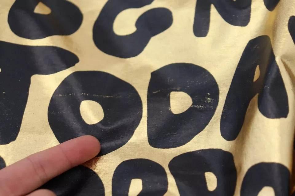 Dolce & Gabbana Gold Logo Print Turtleneck Pullover Sweater - Hilstor