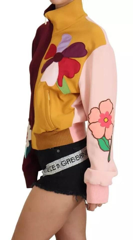 Dolce & Gabbana Multicolor Floral Viscose Full Zip Sweater - Hilstor