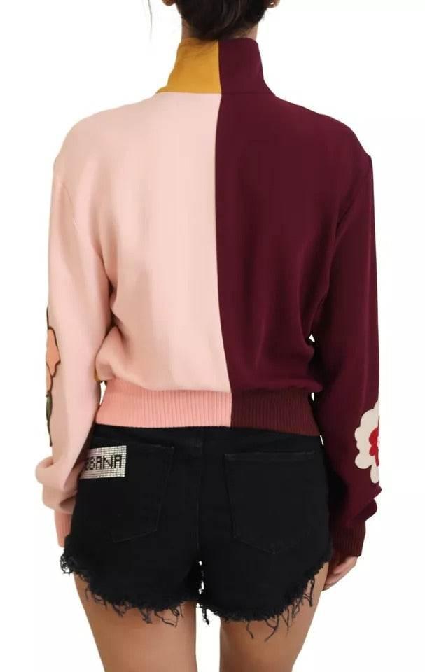 Dolce & Gabbana Multicolor Floral Viscose Full Zip Sweater - Hilstor