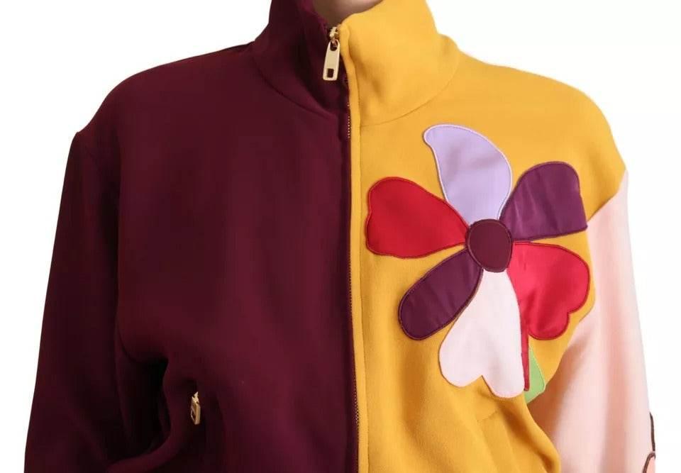 Dolce & Gabbana Multicolor Floral Viscose Full Zip Sweater - Hilstor