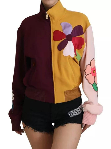 Dolce & Gabbana Multicolor Floral Viscose Full Zip Sweater - Hilstor