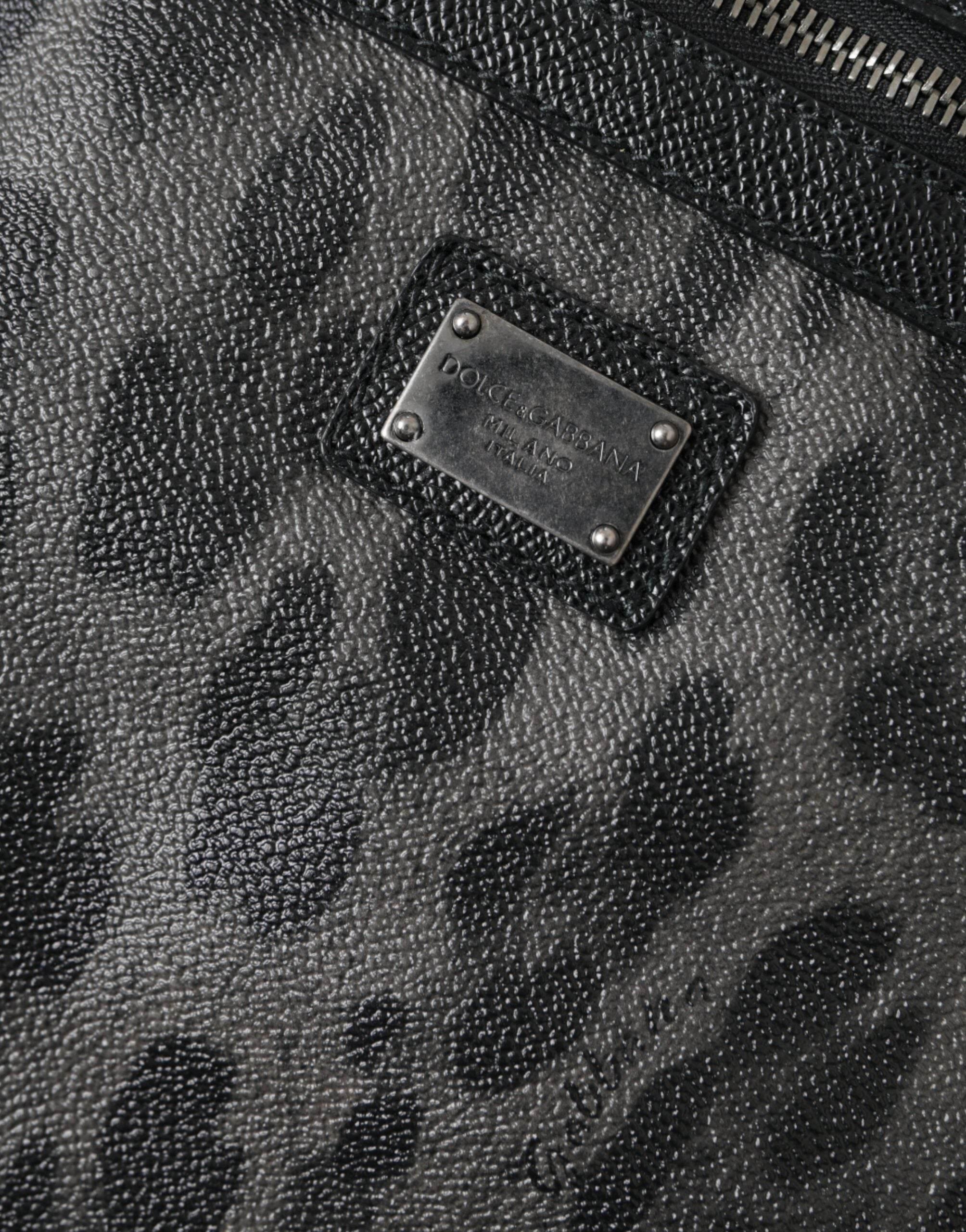 Dolce & Gabbana Gray Leopard PVC Leather Messenger Cross Body Bag - Hilstor