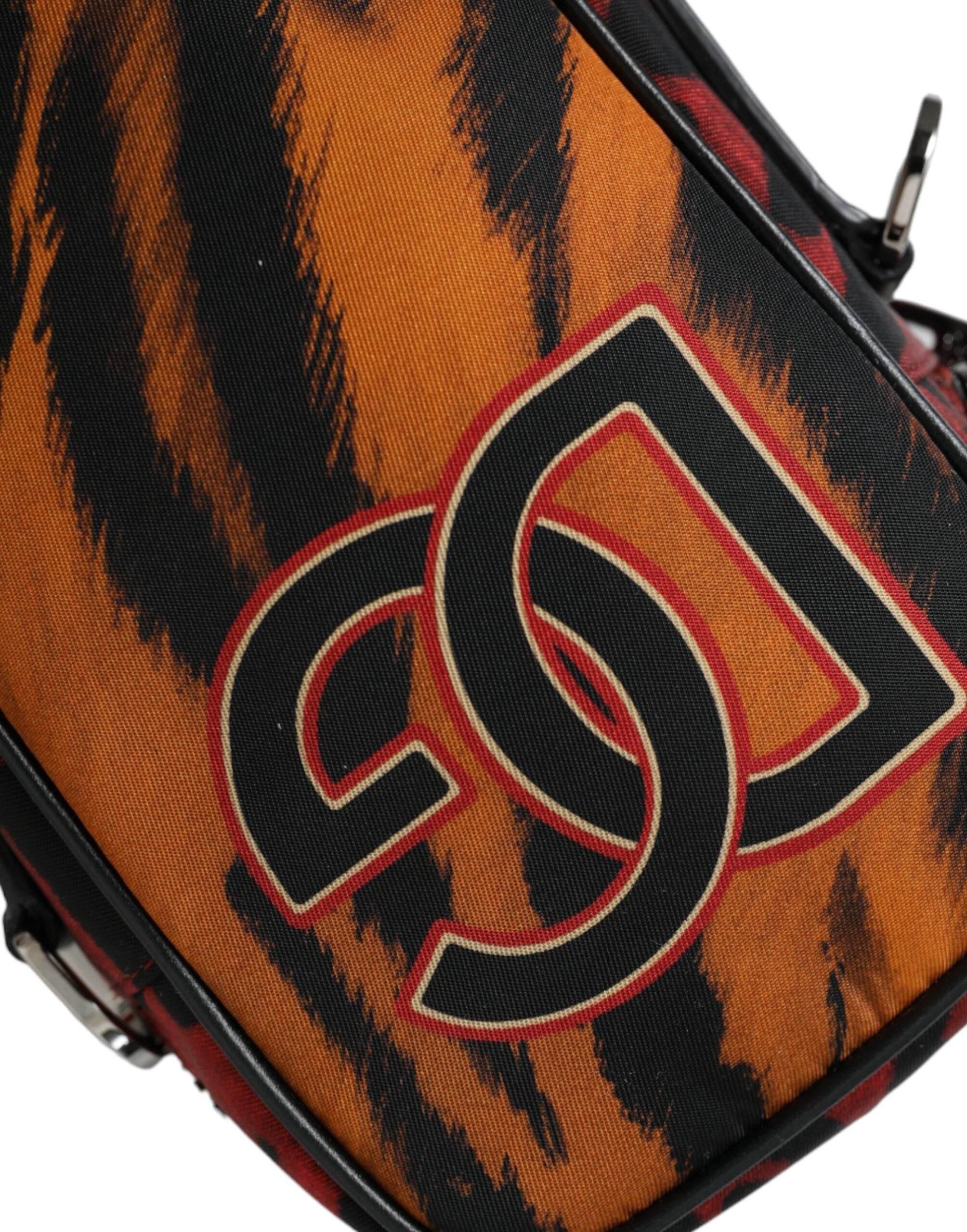 Dolce & Gabbana Multicolor Tiger Print Nylon Logo Cross Body Bag - Hilstor