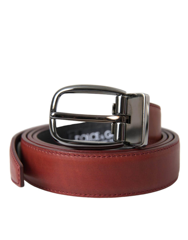 Dolce & Gabbana Brown Leather Silver Metal Buckle Belt Men - Hilstor