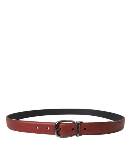 Dolce & Gabbana Brown Leather Silver Metal Buckle Belt Men - Hilstor